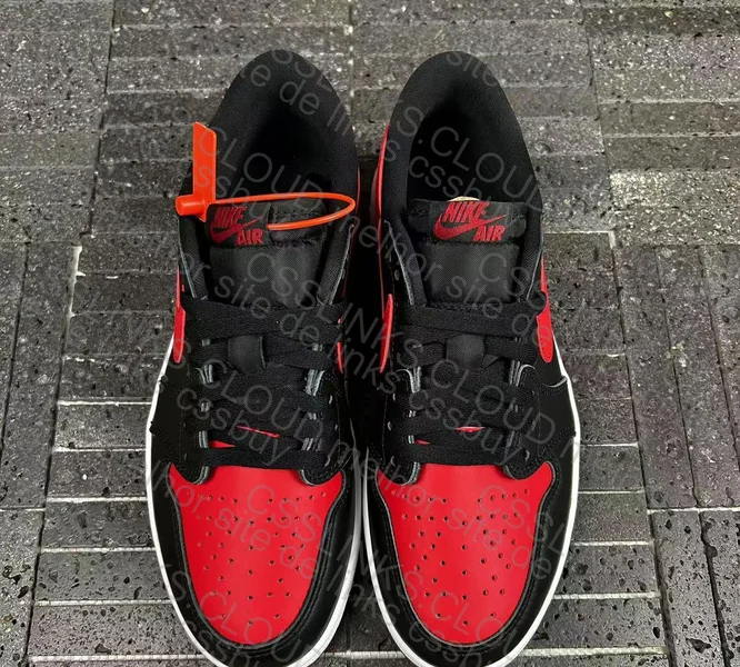 Air Jordan 1 Low Red and Black Sneakers 5