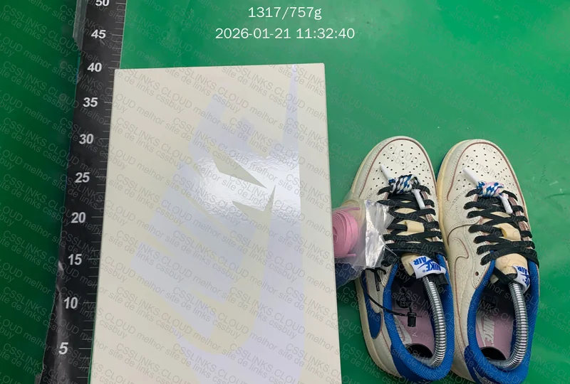 Tênis Air Jordan 1 Low x Travis Scott x Fragment Sail Military Blue 5