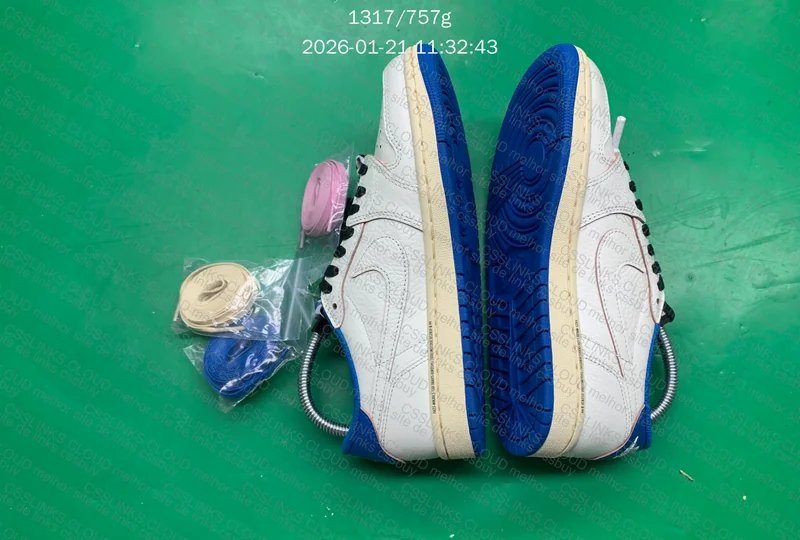 Tênis Air Jordan 1 Low x Travis Scott x Fragment Sail Military Blue 6