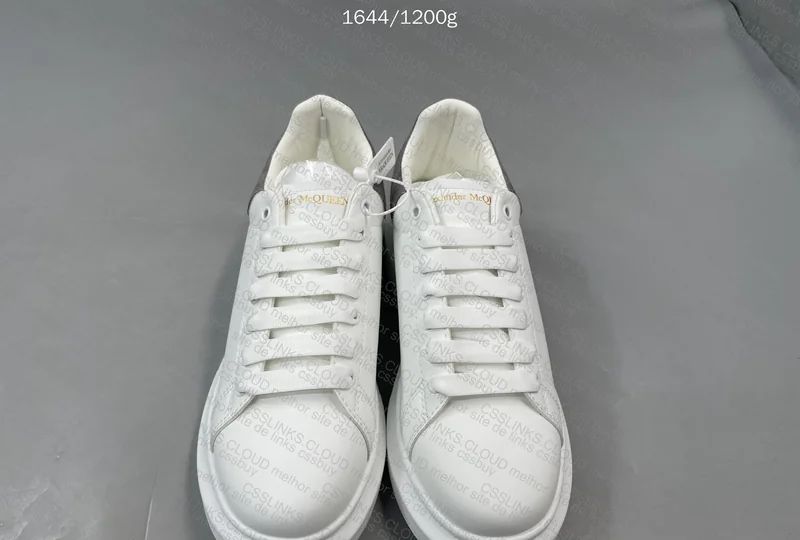 Alexander McQueen White and Gray Sneakers 2