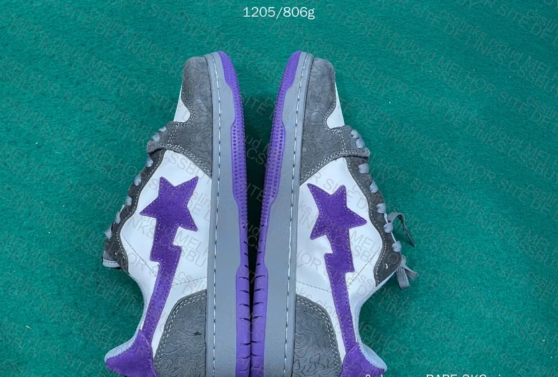 Bape STA SK8 Gray and Purple Sneakers 2