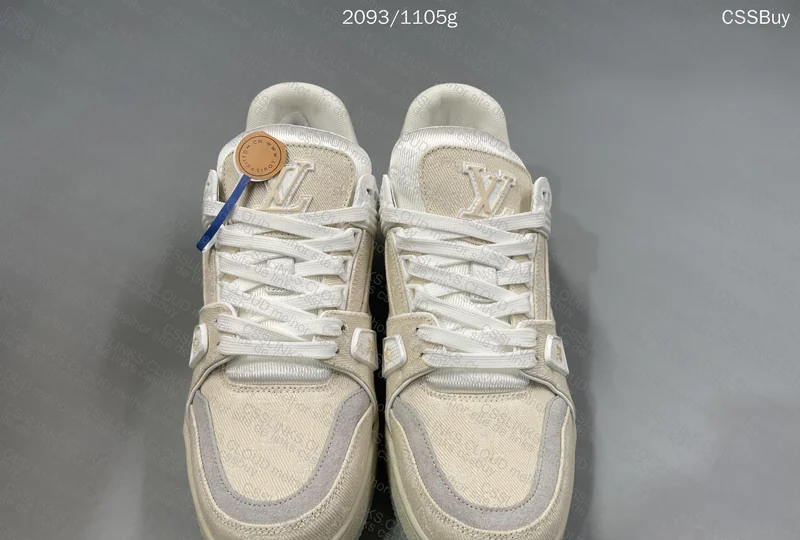 LV Trainer Beige Monogram Denim Sneakers 2