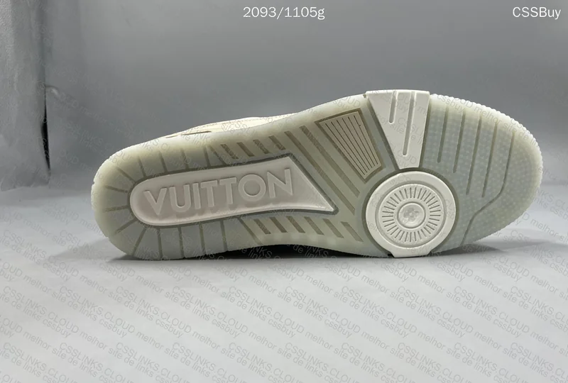 LV Trainer Beige Monogram Denim Sneakers 5