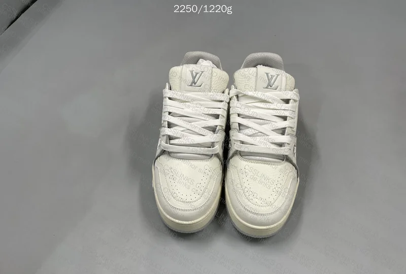 LV Trainer White Sneakers in Natural Light