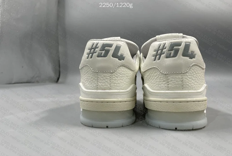 LV Trainer White Sneakers in Natural Light 3