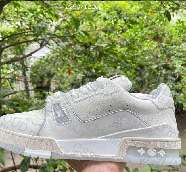 LV Trainer White Sneakers in Natural Light 7