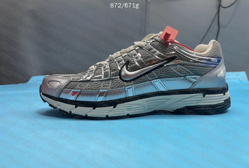 Nike P-6000 Metallic Silver Sneakers 9