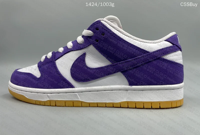 Nike SB Dunk Low Pro Iso 'Court Purple' White/Purple Sneakers 5