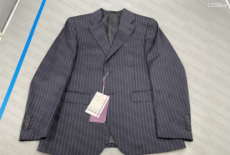 Navy Blue Pinstripe Suit Italian Cut 2