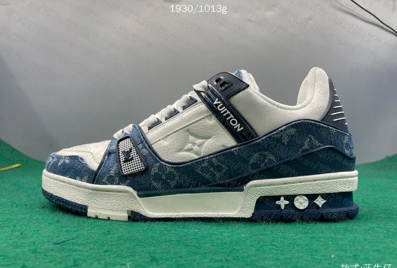 TG BATCH Louis Vuitton Trainer Low Monogram Denim Blue 6