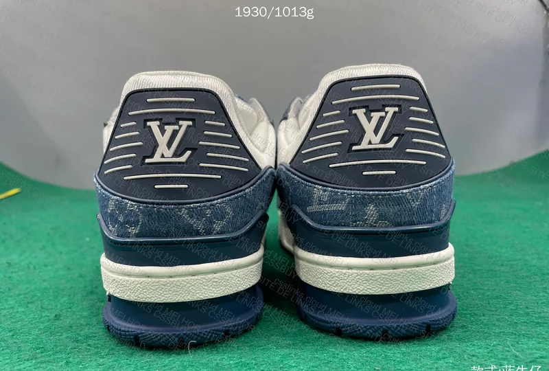 TG BATCH Louis Vuitton Trainer Low Monogram Denim Blue 7