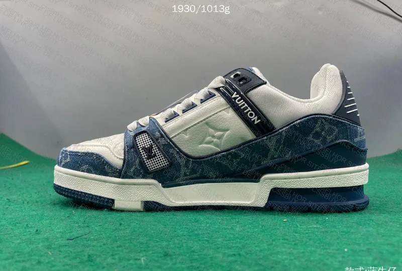 TG BATCH Louis Vuitton Trainer Low Monogram Denim Blue 9