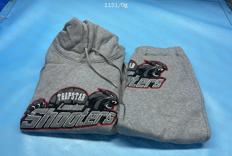 Trapstar Shooters Hoodie Tracksuit GREY/RED