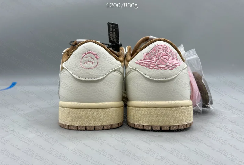 TRAVIS SCOTT X AIR JORDAN 1 LOW OG SAIL/SHY PINK - OVOSNEAKER