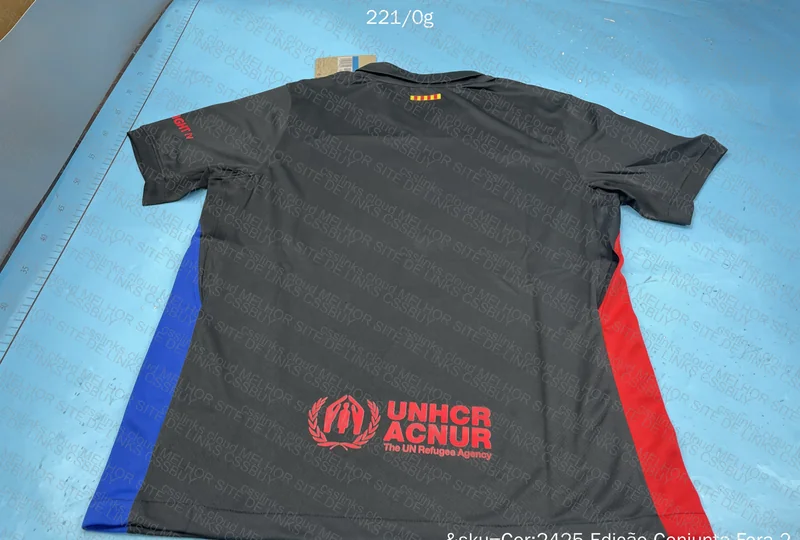 Travis Scott x Barcelona Away Jersey (Sticker crooked? Or angle?)