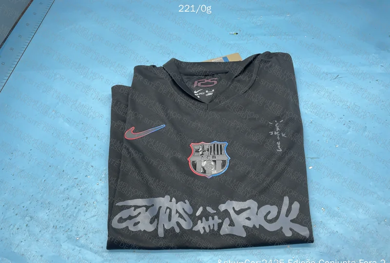 Travis Scott x Barcelona Away Jersey (Sticker crooked? Or angle?) 5