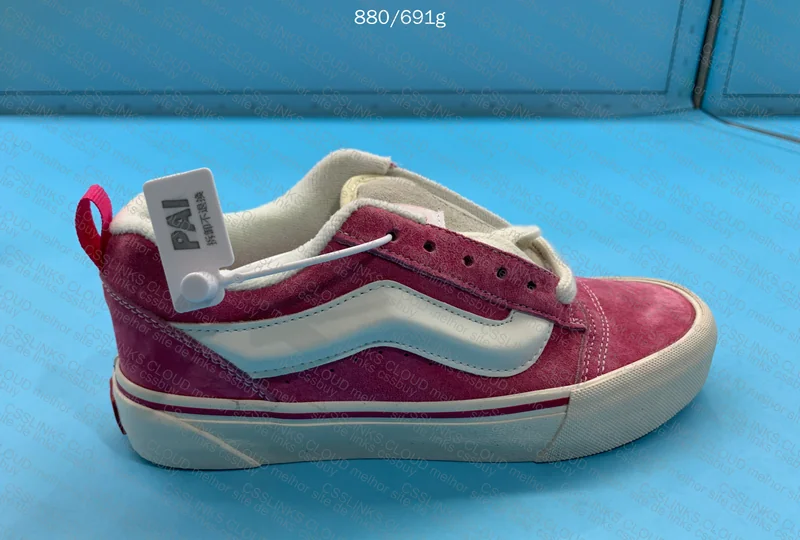 Vans Knu Skool Magenta and White 8