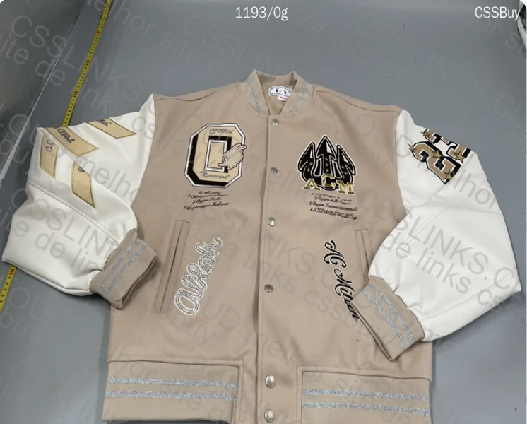 varsity jacket off white