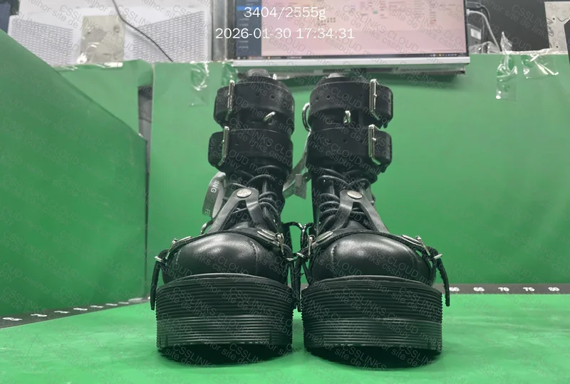 Vetements FW19 Buckled Leather Boots Black