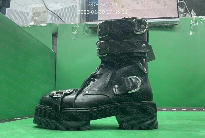 Vetements FW19 Buckled Leather Boots Black 4
