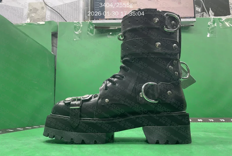 Vetements FW19 Buckled Leather Boots Black 6
