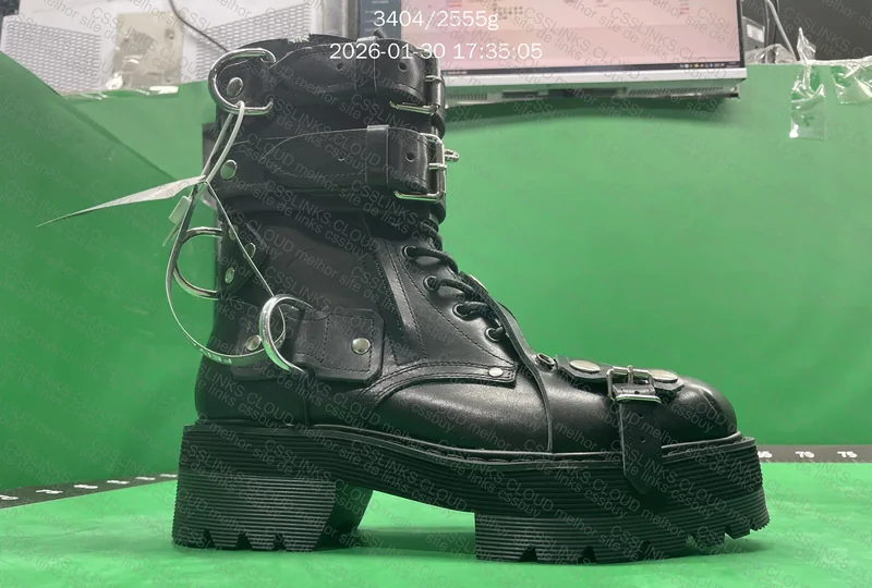 Vetements FW19 Buckled Leather Boots Black 7