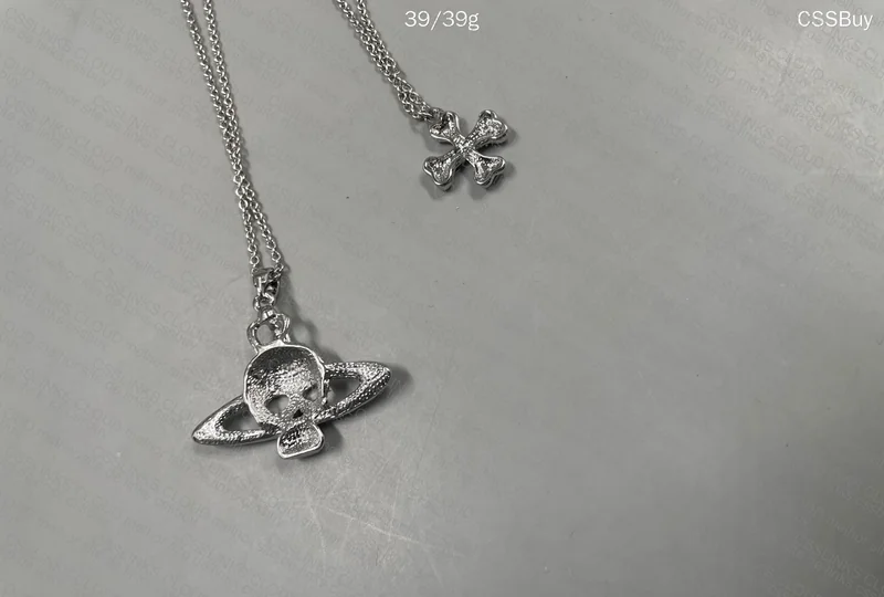 Vivienne Westwood Necklace Double Chain Skull 3